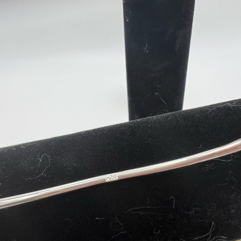 Simple Sterling Silver Rounded Bangle With No Des… - image 3